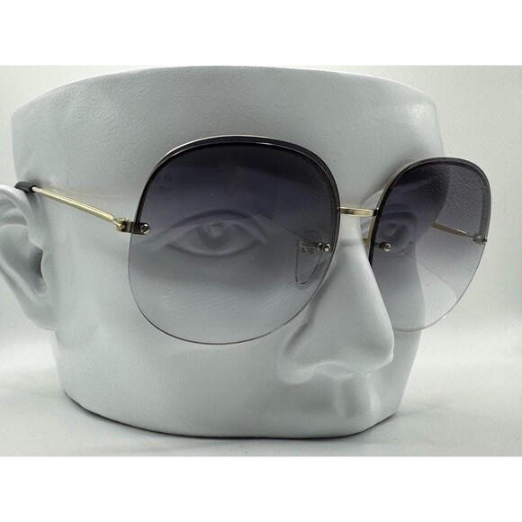 New 1970s Vintage Oversize Sunglasses Large Gold Rimless Brown Fade Lens | #632 main image 9